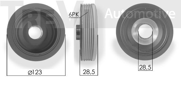 TREVI AUTOMOTIVE Piedziņas skriemelis, Kloķvārpsta PC1215